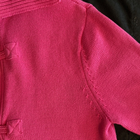 L. L. Bean 100% cotton Shawl Collar horn toggles and loop Candy pink Barbie XS - Picture 9 of 15